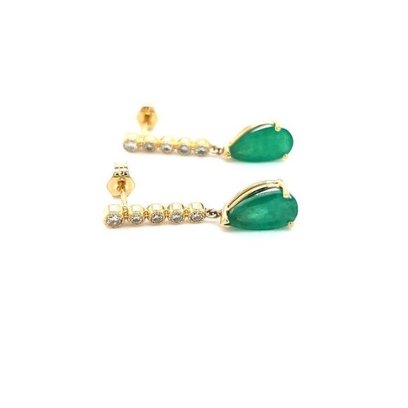 Natural Emerald Diamond  Earrings 14k Y Gold 2.23 TCW Certified $3,975 121256 - Picture 9 of 12